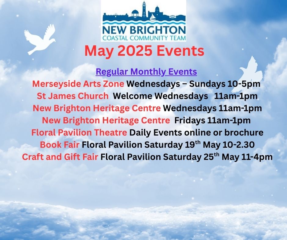 New Brighton Coastal Community Team (@coastal_new) on Twitter photo List of May Events in New Brighton. If you have an event which is not included or are planning a future event message me or email info@newbrightoncoastalcommunityteam.co.uk List of May Events in New Brighton. If you have an event which is not included or are planning a future event message me or email info@newbrightoncoastalcommunityteam.co.uk