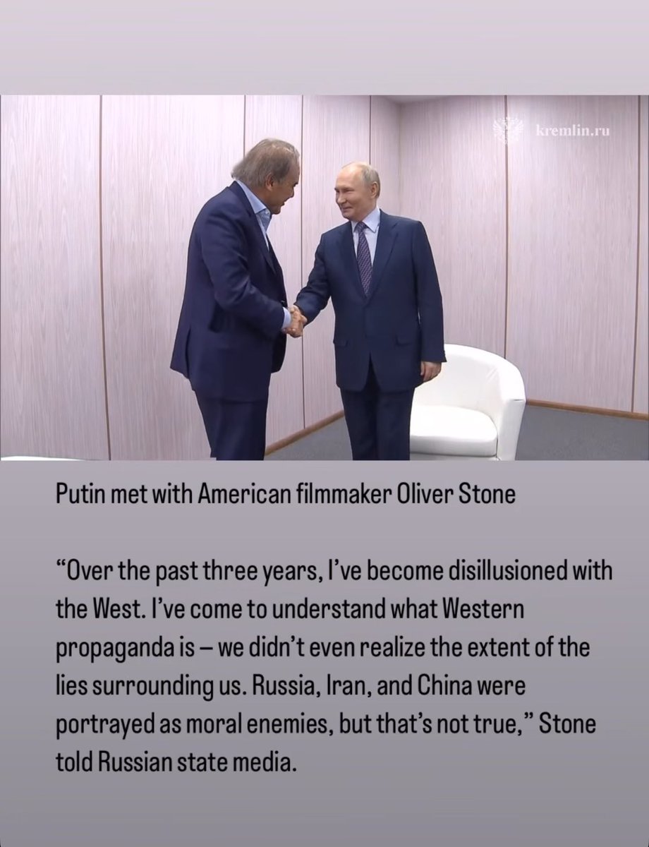 What a shame, I really enjoyed Oliver Stone’s movies. 
Well, one more lunatic found his way to the terrorist dictator.