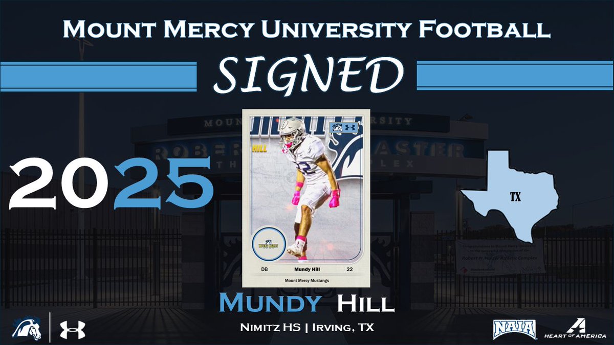 Mount Mercy Football (@mountmercyfb) on Twitter photo #StangGang Welcomes, Mundy Hill! 🐎
🏠 | Irving, TX
🎓 | Nimitz High School
🏈 | DB
📏 | 5’8
⚖️ | 160
📱 | <a href="/MundyHill/">Mundy Hill Jr.</a>
#BurnTheBoats #StangGang Welcomes, Mundy Hill! 🐎
🏠 | Irving, TX
🎓 | Nimitz High School
🏈 | DB
📏 | 5’8
⚖️ | 160
📱 | <a href="/MundyHill/">Mundy Hill Jr.</a>
#BurnTheBoats