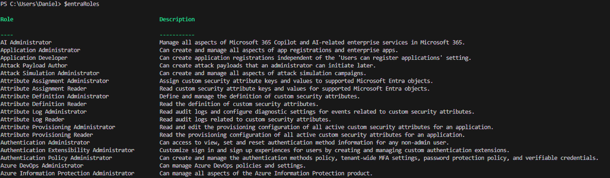 DanielatOCN's tweet image. Can you even argue against using AI? I just asked it to create me a function to scrape the Entra Role table from a webpage and 30 seconds later I have my data...