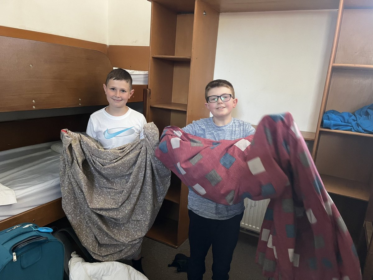 A fantastic first day at Broomlee ☀️😎🥰 Hoping there will be lots of tired children tonight 🤞🏻😆 First thing we had to do was to make our own beds! Who knew that would be the biggest challenge of the day 😂 #Broomlee2025