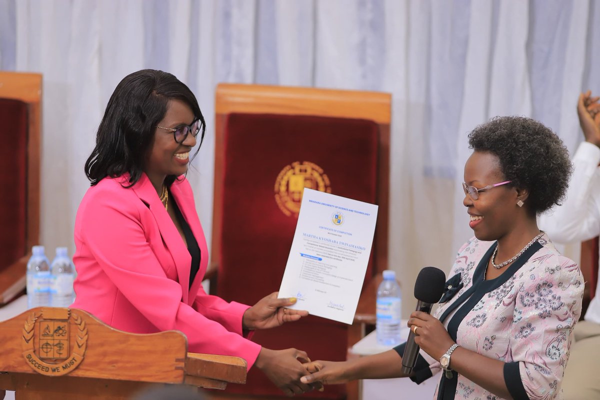 MUST_CITT's tweet photo. During the Pedagogy Training Graduation, Dr.Martha Kyoshaba Twinamastiko @Marthakyoshaba the Academic Registrar @MbararaUst thanked all trainers of trainees and appreciated @UnescoEast for organizing the program. She also read out names of graduates to receive their certificates. https://t.co/tAgwyUKA7p