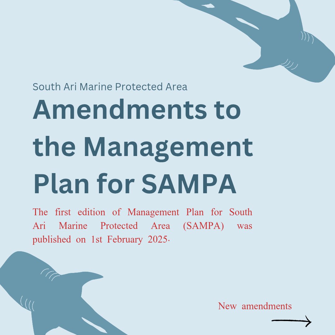 pcamaldives's tweet photo. Amendments have been made to the Management Plan for the South Ari Marine Protected Area (SAMPA). For further details, please refer to the First Amendment to the Management Plan for South Ari Marine Protected Area, available at:
https://t.co/cayNqL050d https://t.co/nqnAaCysY2