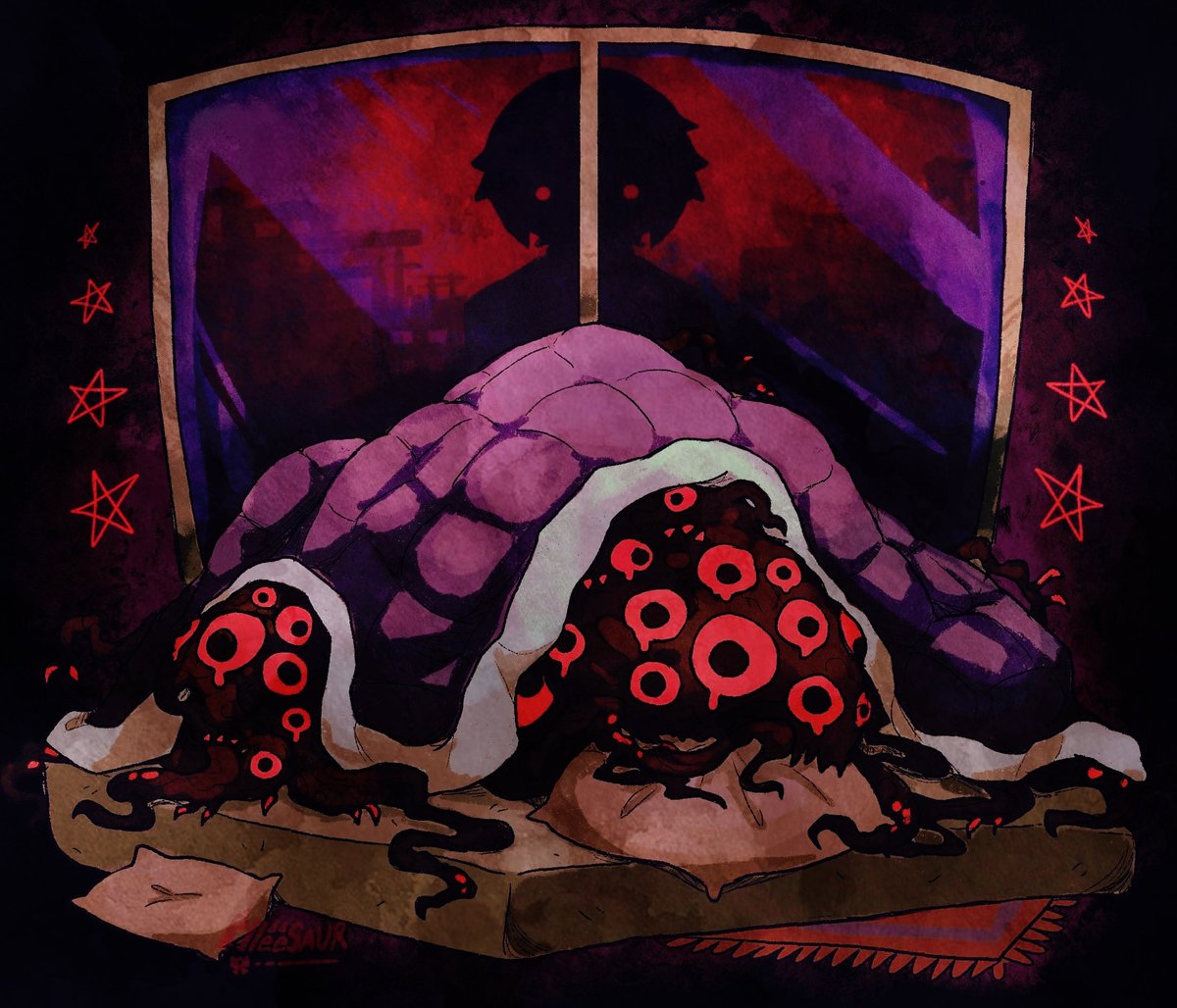 [ #oc ] world too scary, bed too cozy - even for eye monsters