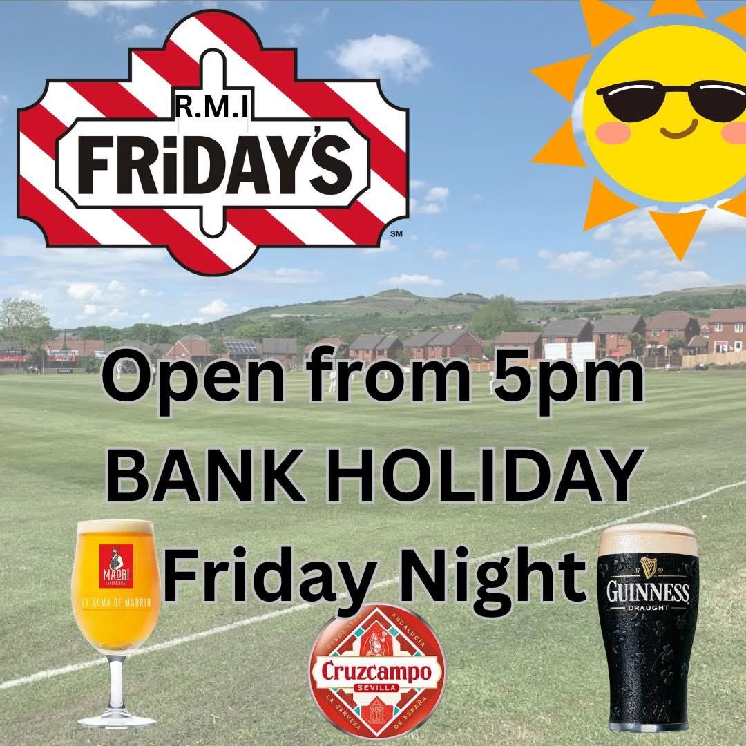 See you all Friday and sat and Sunday 🍺🥂🏏