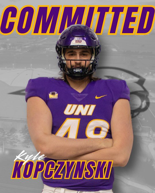 Kyle Kopczynski (@kopczynskikyle) on Twitter photo After an amazing visit I am excited to announce I have committed to University of Northern Iowa. #AGTG
<a href="/NolanOwenLS/">Nolan's Long Snapping</a> <a href="/Coach_McCourt/">Michael McCourt</a> After an amazing visit I am excited to announce I have committed to University of Northern Iowa. #AGTG
<a href="/NolanOwenLS/">Nolan's Long Snapping</a> <a href="/Coach_McCourt/">Michael McCourt</a>