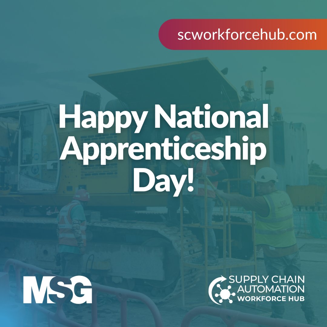 Happy #NationalApprenticeshipDay! MSG was proud to support the launch of MANS Construction's #RegisteredApprenticeship program for heavy equipment operators last week through our work with <a href="/SCAWorkforceHub/">Supply Chain Automation Workforce Hub</a>. Check out the event highlights: bit.ly/438YZfQ