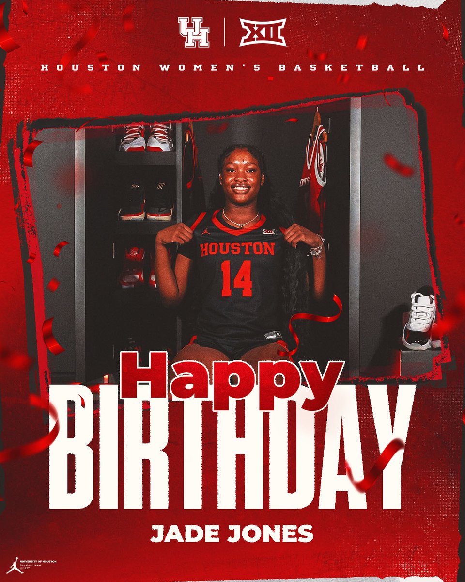 Houston Women's Basketball (@uhcougarwbb) on Twitter photo Happy birthday to our incoming freshman, Jade Jones! 🥳
We can't wait for you to join us in Houston soon! Happy birthday to our incoming freshman, Jade Jones! 🥳
We can't wait for you to join us in Houston soon!