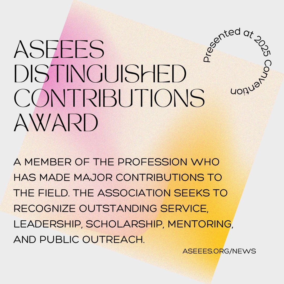 CfN: ASEEES Distinguished Contributions
Deadline TOMORROW: May 1
aseees.org/award/distingu… 
Distinguished Contributions may be conceived of in diverse ways, and the Association seeks to recognize outstanding service, leadership, scholarship, mentoring, and public outreach.