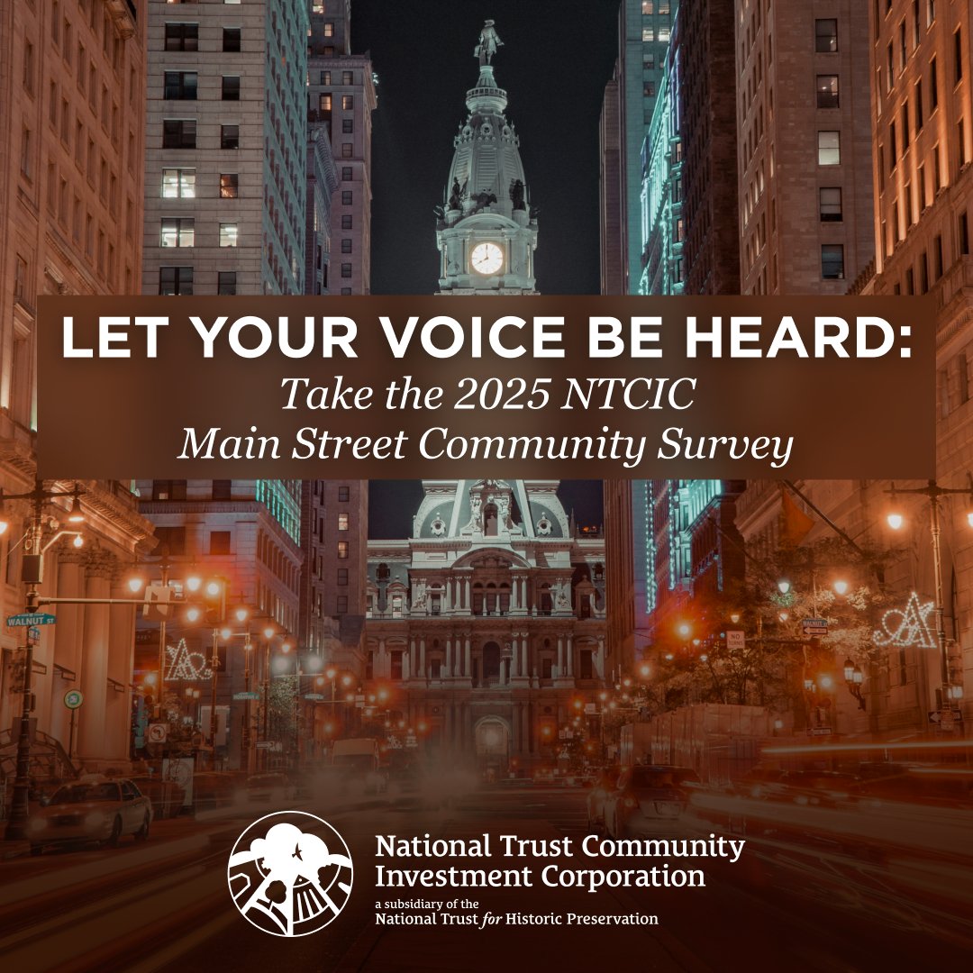LAST CHANCE: Our Main Street Community Survey closes May 2! Share your insights on community needs to help shape future preservation investments. Your perspective matters - take the survey today: surveymonkey.com/r/2025MainStre…

#NTCIC #MainStreet