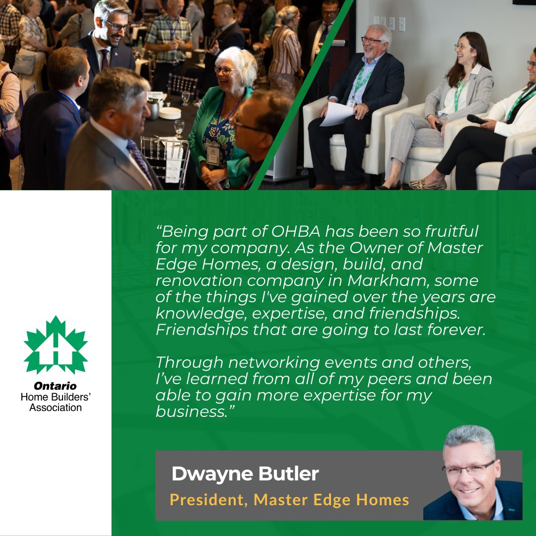 Relationships that last a lifetime.

With decades of experience in the renovation sector, Dwayne Butler, President and Owner of Master Edge Homes, shared why he's a member of OHBA! #WhatsYourWhy