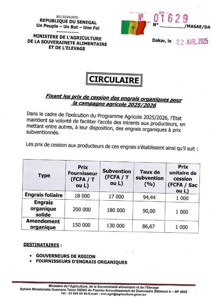 #CampagneAgricole2025 
L'engrais organique subventionné à hauteur presque 100% le sac de 18000frs est vendu à 1000frs.
#Senegal #Souveraineté <a href="/Mabouba_Diagne_/">Dr Mabouba Diagne</a> <a href="/MASAE_sn/">Ministère de l'Agriculture et de l'Elevage - MASAE</a>