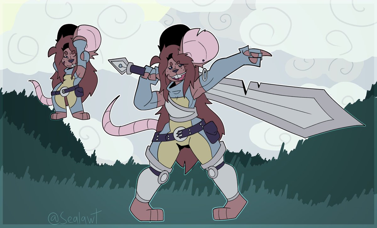 The teeniest knight with the largest sword (that she can carry)