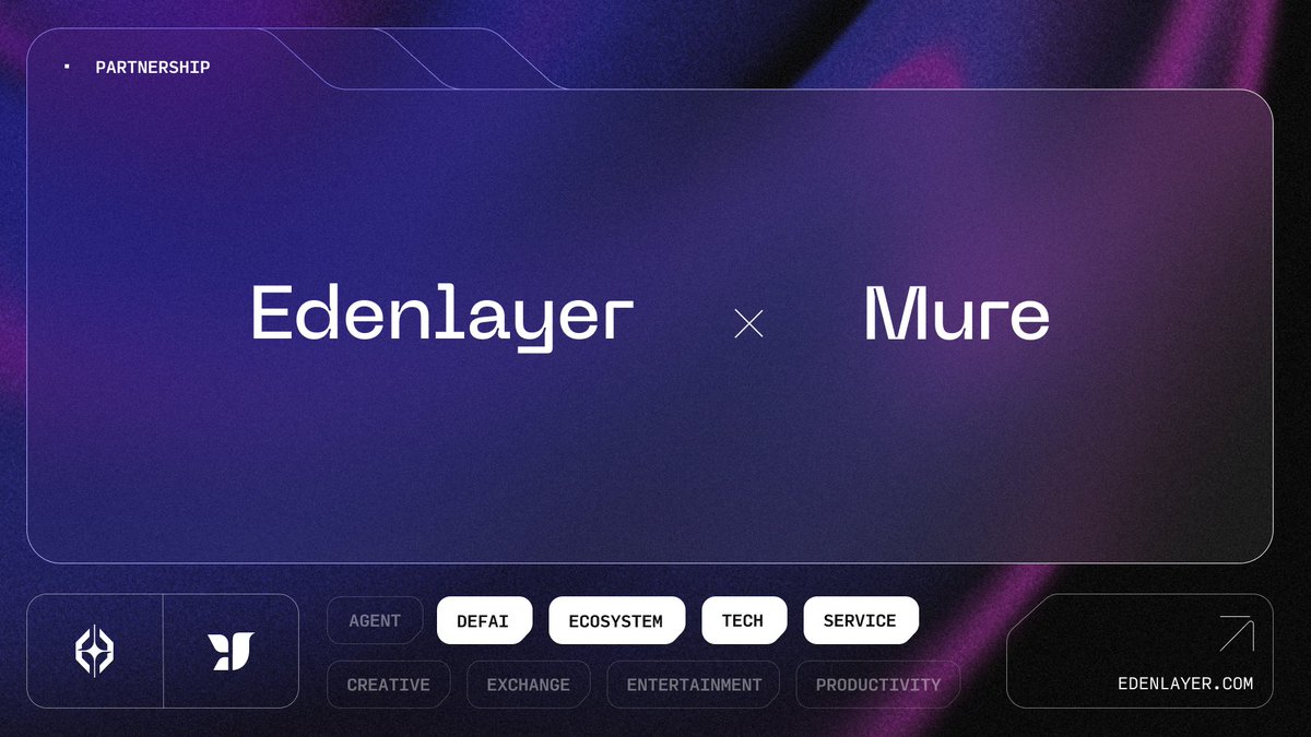 With the integration of @Mureapp, payment rails will be accessible to all Agents and Applications that use the Edenlayer protocol.

Providing utility for agent-to-agent transactions is key for a productive and efficient Agentic Economy.

Powered by @Edenlayer