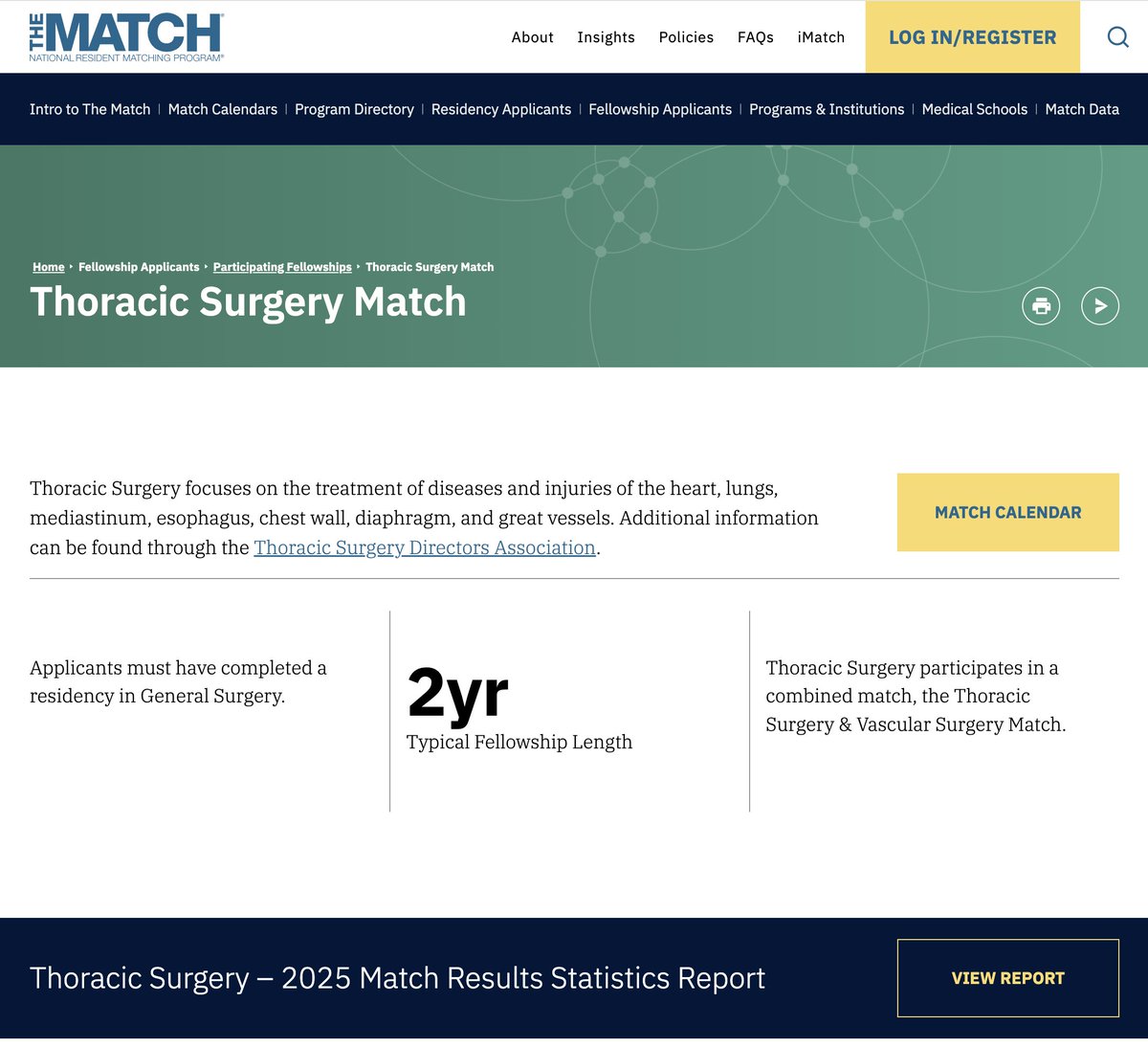 Tom Varghese Jr. MD, MS, MBA, FACS, MAMSE 🇺🇸 (@tomvarghesejr) on Twitter photo Congrats to all who matched today in Thoracic Surgery, Vascular Surgery and Pediatric Surgery Fellowships! #FellowMatch 
Thoracic Surgery continues to be competitive. 
2025 Stats from <a href="/TheNRMP/">NRMP®</a> :
🔸165 applicants
🔹All 80 programs filled through the Match (97 positions)
▶️ 58.8% Congrats to all who matched today in Thoracic Surgery, Vascular Surgery and Pediatric Surgery Fellowships! #FellowMatch 
Thoracic Surgery continues to be competitive. 
2025 Stats from <a href="/TheNRMP/">NRMP®</a> :
🔸165 applicants
🔹All 80 programs filled through the Match (97 positions)
▶️ 58.8%