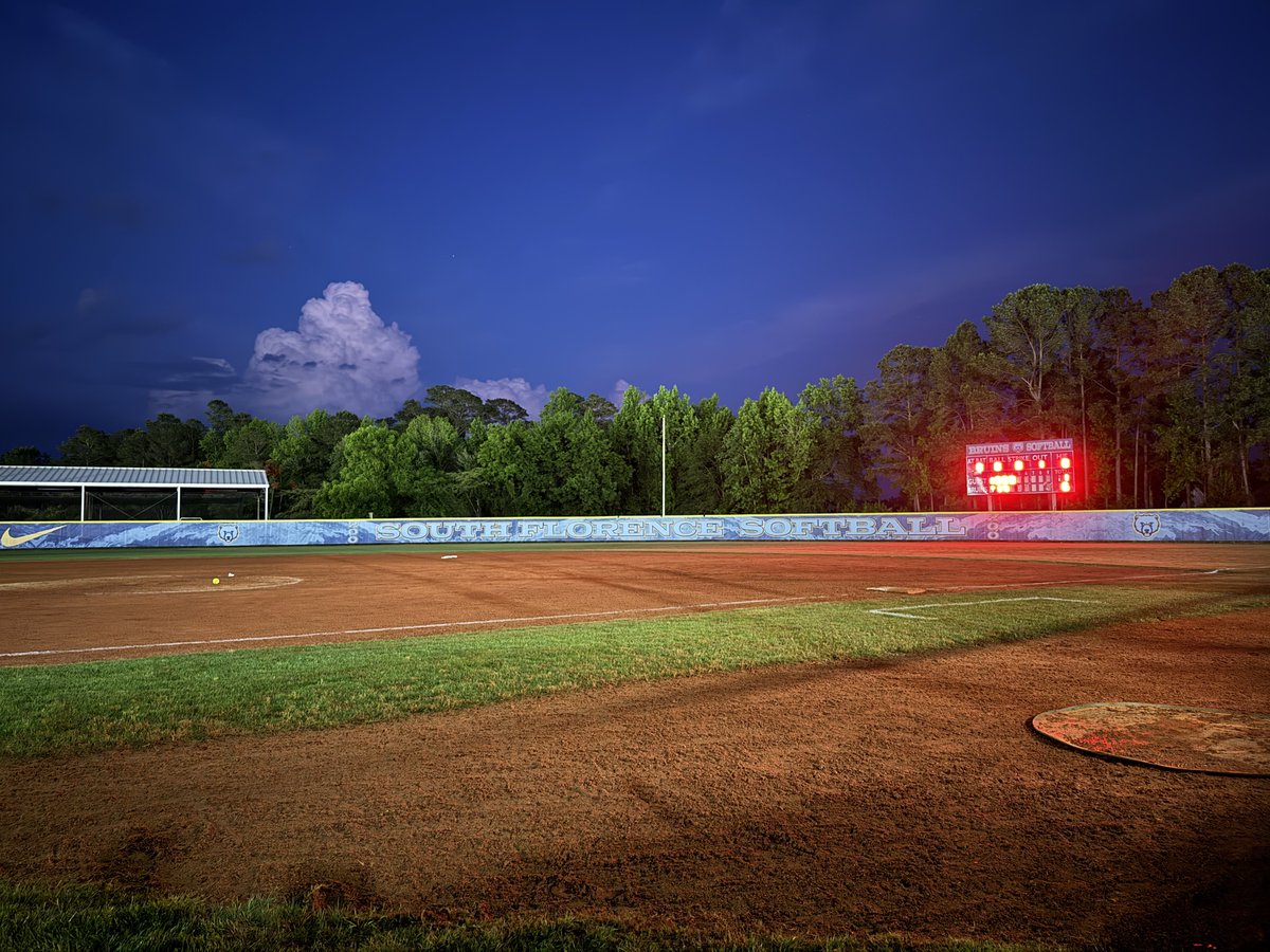 Unplayable field conditions (insufficient lights) interrupted our game last night at S. Florence. Repair efforts were unsuccessful and the game was called for safety reasons. The remainder of the game will resume later today (Thursday, May 15) at 5:00 pm in South Florence.