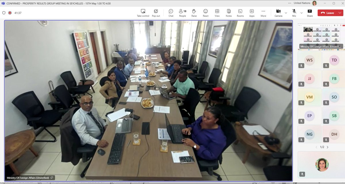 UNinSeychelles's tweet image. #HappeningNow 🚀Unlocking new pathways for prosperity! 🇸🇨 Government-UN Results Group Meeting (Pillar 2: Prosperity) tackling structural vulnerabilities, diversifying the economy &amp;amp; ensuring long-term resilience—so no one is left behind. 💙#Partnership #CooperationFramework