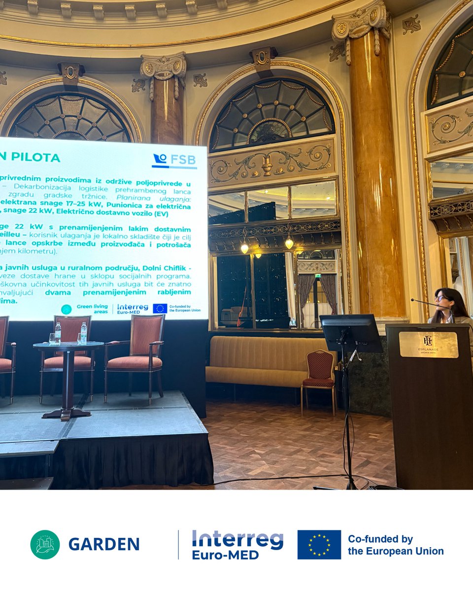 🌱 GARDEN was presented at the GLA Mission event in Zagreb!
🎤 Alina Al Garby (FSB UNIZAG) shared the project’s goals, focusing on its six pilots.
🤝 A great chance to highlight our impact &amp; connect across the Mediterranean.

#GARDENproject #InterregEuroMED