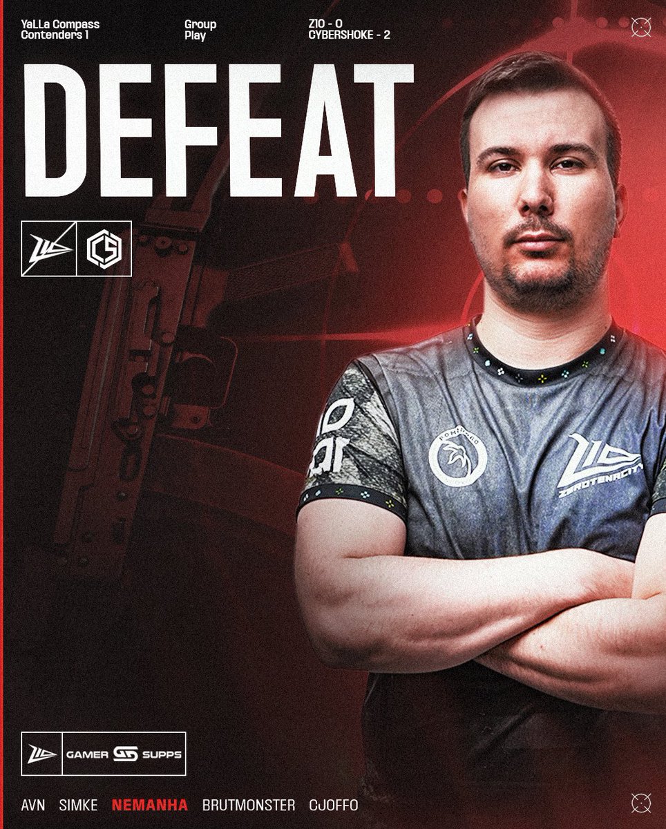 Despite our insane clutches and quad kills, we sadly concede to <a href="/team_cybershoke/">CYBERSHOKE Esports</a> and go 1:1 in <a href="/YaLLaCompass/">YaLLa Compass</a> 2025 Contenders 1! 🥲

GGWP! 🤝🏼