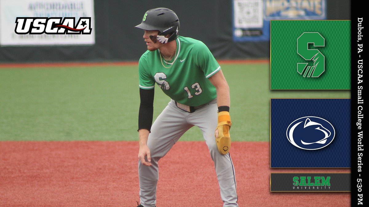 <a href="/SalemBSBL/">Salem Baseball</a> returns for the <a href="/USCAA/">USCAA</a> Small College World Series final today! 

The Tigers take on either Penn State-Dubois or Penn State-Mont Alto, and all the action gets underway at 5:30 PM this evening!

Video ($): uscaasportsnetwork.com/?B=2414520
Live Stats: theuscaa.com/sports/bsb/202…