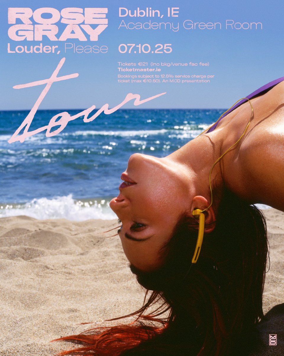 UK’s next big pop sensation Rose Gray has 𝑱𝑼𝑺𝑻 𝑨𝑵𝑵𝑶𝑼𝑵𝑪𝑬𝑫 her ‘Louder, Please’ Tour - landing in Dublin’s Academy Green Room on October 7th 🌊

🎟️ Tickets are on sale now - be quick!
bit.ly/Rose-Gray-TM