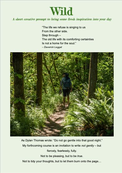 Connect with your own wild voice through my  *free* #CreativeWriting prompt!

It’s about defiance – resilience – writing without apology. 

&amp; is a precursor to an exciting new 6 part course, coming soon!

Download from: payhip.com/b/ljv2C

#WritingPrompt #Poetry