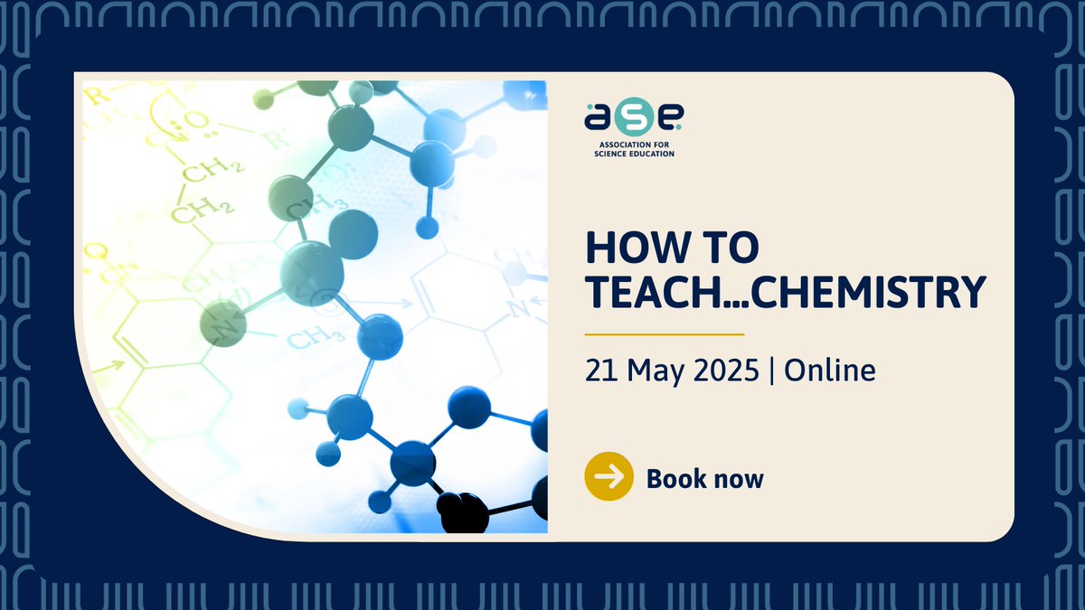 🔬 Join us next week for the 2nd session in our "How to Teach" series – this time, we're diving into Electrolysis!

📍 Hosted by our Southern Counties region
👩‍🏫 Open to all in science education
🎟️ FREE for ASE members

Book here 👉 ow.ly/oJxQ50VRLIw