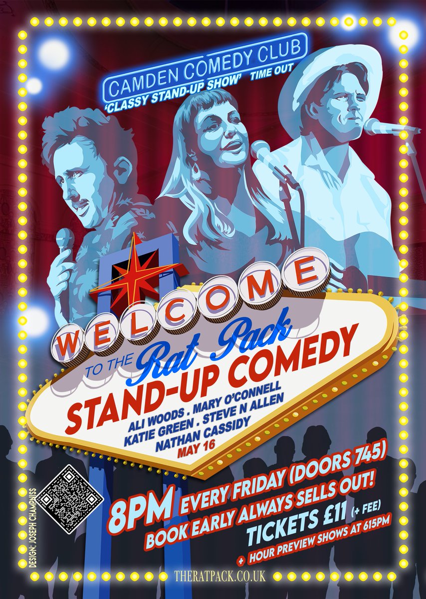 The Rat Pack Stand-up Comedy (@_theratpack) on Twitter photo TWO SHOWS FRIDAY <a href="/CamdenComedy/">Camden Comedy Club</a>
615pm <a href="/AliWoodsGigs/">Ali Woods</a> SOLD OUT
But catch Ali again at...
8pm The Rat Pack inc
<a href="/AliWoodsGigs/">Ali Woods</a>
<a href="/mrstevenallen/">Steve N Allen</a> The Mash Report
<a href="/nathancassidy/">Nathan Cassidy</a> 3 Amazon Specials
<a href="/marydoesgigs/">Mary O’Connell</a> Comedy Central
Katie Green Comedy Central
£12.50 ⬇️
dice.fm/event/yol6rp-t… TWO SHOWS FRIDAY <a href="/CamdenComedy/">Camden Comedy Club</a>
615pm <a href="/AliWoodsGigs/">Ali Woods</a> SOLD OUT
But catch Ali again at...
8pm The Rat Pack inc
<a href="/AliWoodsGigs/">Ali Woods</a>
<a href="/mrstevenallen/">Steve N Allen</a> The Mash Report
<a href="/nathancassidy/">Nathan Cassidy</a> 3 Amazon Specials
<a href="/marydoesgigs/">Mary O’Connell</a> Comedy Central
Katie Green Comedy Central
£12.50 ⬇️
dice.fm/event/yol6rp-t…