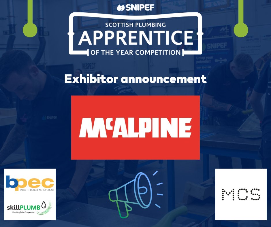 Meet the Exhibitors 📣

We are pleased to announce that <a href="/mcalpineplumb/">McAlpine Plumbing Products</a>  will be joining us as an exhibitor at the Scottish Plumbing Apprentice of the Year (SPAY) competition in June.

Marking its 50th anniversary, SPAY takes place on 13 June at <a href="/SLCek/">South Lanarkshire College</a>  and brings together