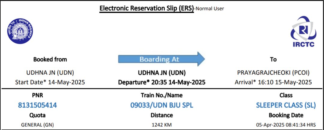 ट्रेन नंबर 09033 उधना से बरौनी समर स्पेशल ..PNR नंबर 8131505414 अपने निर्धारित समय के करीब 5 घंटे देरी से चल रही है..
माननीय रेल मंत्री <a href="/AshwiniVaishnaw/">Ashwini Vaishnaw</a> जी और <a href="/RailMinIndia/">Ministry of Railways</a> के अधिकारियों से निवेदन है. की इस पर थोड़ा ध्यान दीजिए,, और समय चलवाने की कृपा करें..
<a href="/khurpenchh/">खुरपेंच</a> #railways