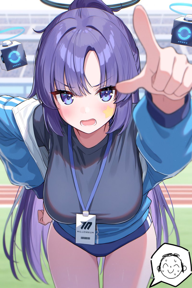 「先生、あんたったら…！ どこをずっと見てるのよ！」 
「ほら、早く目を逸らしなさい！！」
#早瀬ユウカ 
#ブルアカ #BlueArchive
