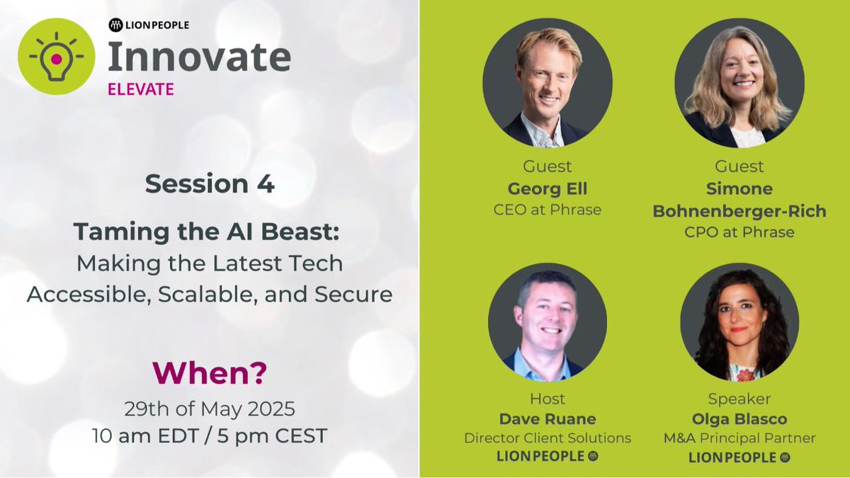 L10n_People's tweet image. 🚀 AI Innovation is Evolving - Are You Ready to Scale It?

Save your spot👉 zurl.co/9lpH0

#AIinLocalization #Leadership #TMS #Innovation