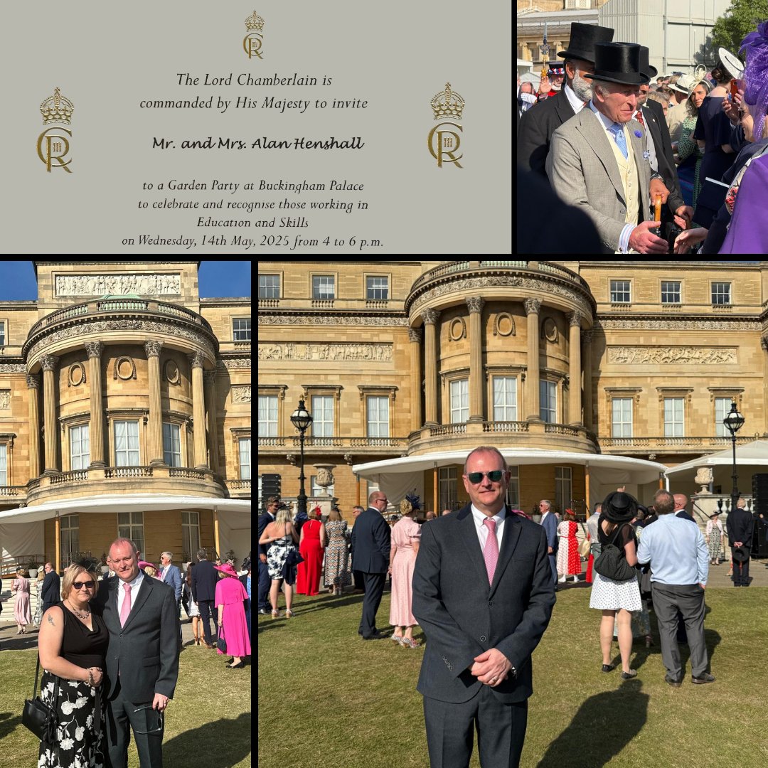 We are delighted to share that Mr Henshall was invited to Buckingham Palace yesterday in recognition of his services to education. Their Majesties hosted a Garden Party, supported by the Dept of Education, to celebrate those working in education and skills. 
We are very #proudrps