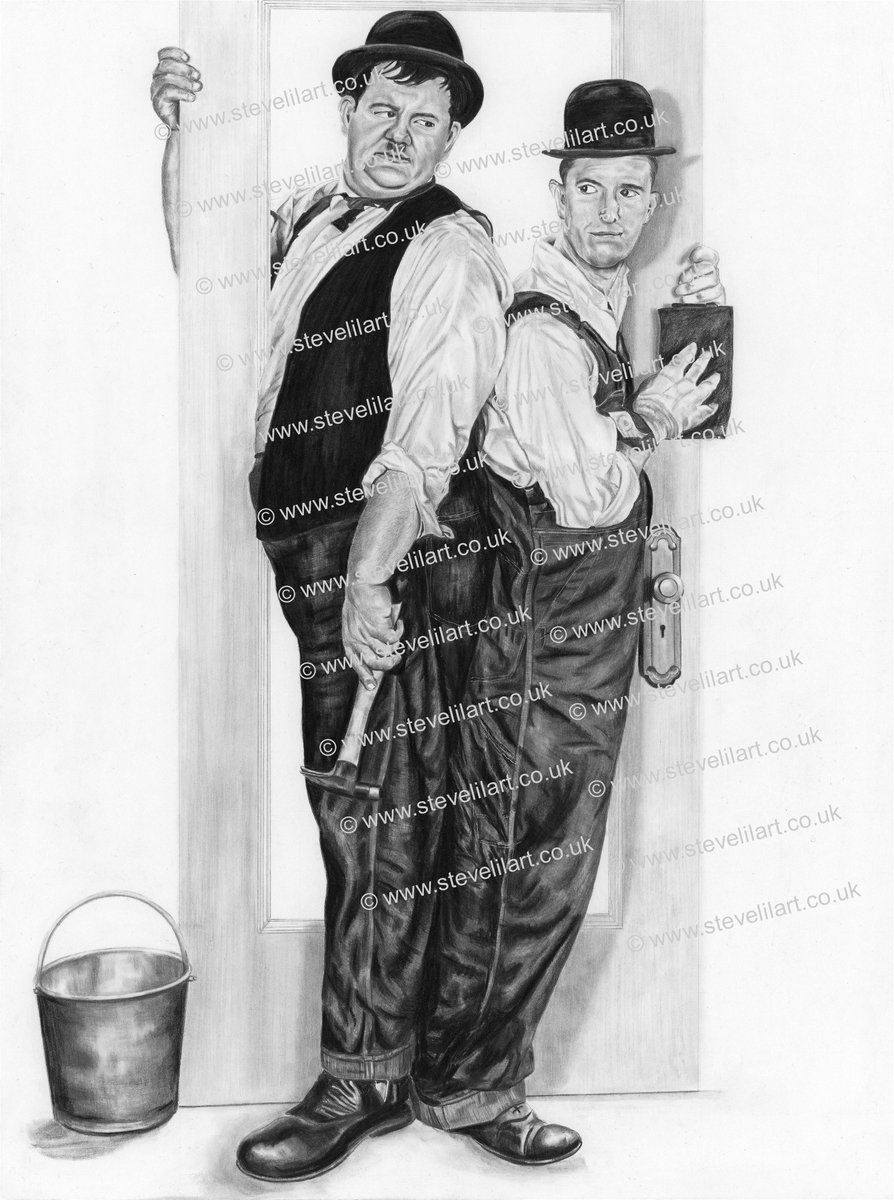 The Finishing Touch is my brand new #LaurelandHardy artwork. Limited edition prints are on order and will be in stock very soon. I am taking forward orders so please message me if you are interested (number one is available to the first interested party)