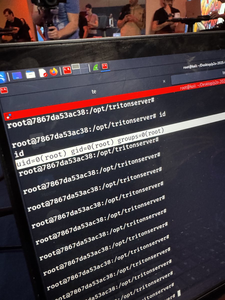 Trend Zero Day Initiative (@thezdi) on Twitter photo We have a bug collision. Although Sina Kheirkhah (<a href="/SinSinology/">SinSinology</a>) of Summoning Team (<a href="/SummoningTeam/">SummoningTeam</a>) successfully demonstrated his exploit of #NVIDIA Triton, the bug he used was known by the vendor (but not patched). He still earns $15K and 1.5 Master of Pwn points. We have a bug collision. Although Sina Kheirkhah (<a href="/SinSinology/">SinSinology</a>) of Summoning Team (<a href="/SummoningTeam/">SummoningTeam</a>) successfully demonstrated his exploit of #NVIDIA Triton, the bug he used was known by the vendor (but not patched). He still earns $15K and 1.5 Master of Pwn points.