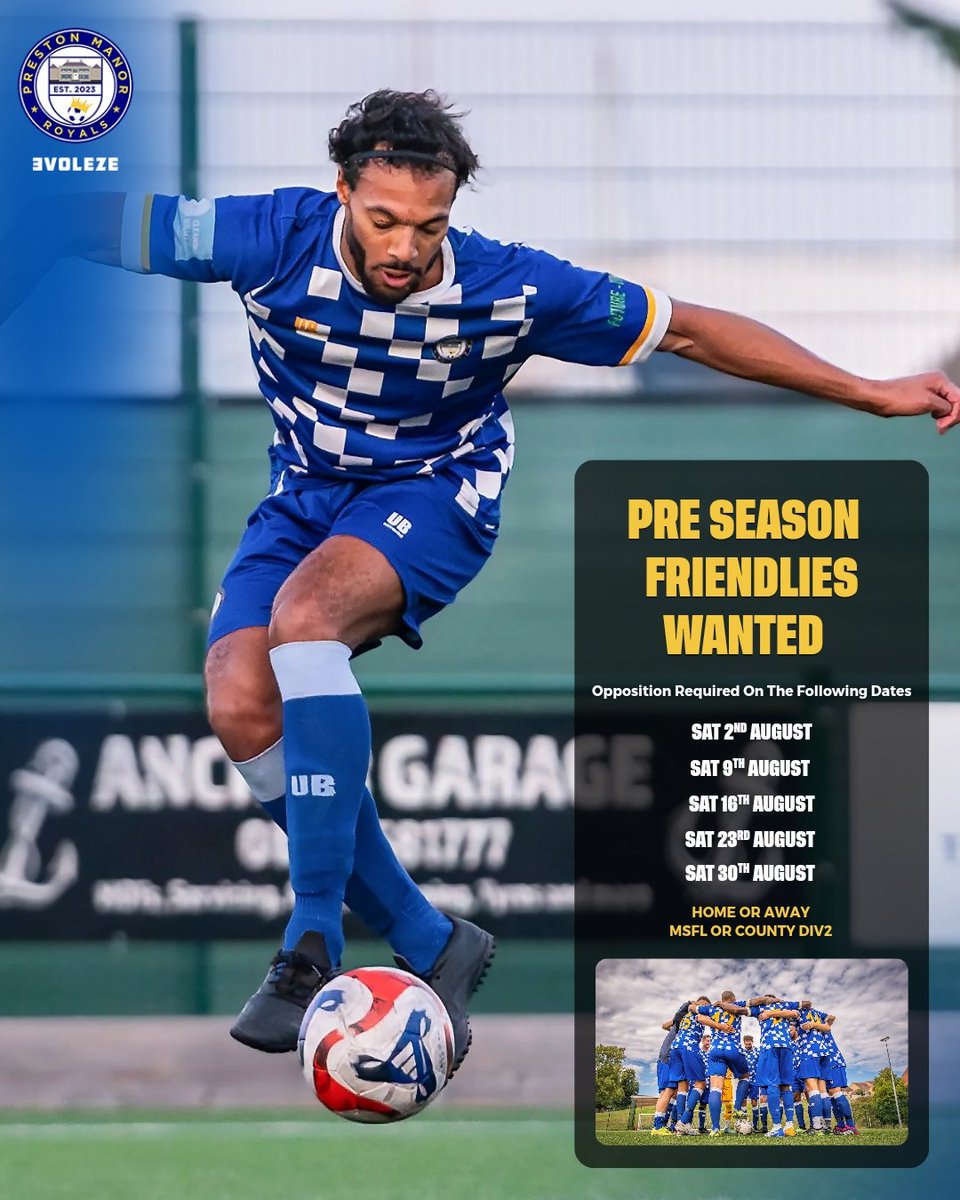 Opposition required for pre season. 

Our DMs are open for home and away matches on the above dates. 

#PMR