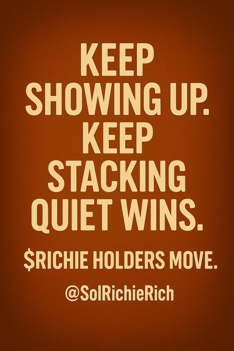 Keep showing up.
Keep stacking quiet wins.
That’s how $Richie holders move.

<a href="/Sol_RichieRich/">Richie Rich The Token</a>