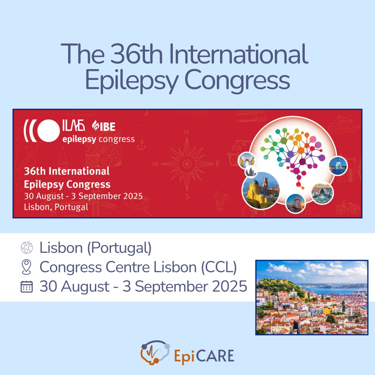 EpiCARE (@epicare_ern) on Twitter photo ๐ The 36th International Epilepsy Congress will take place in Lisbon, Portugal fromย 30 August - 3 September.
View theย preliminary programme and register for theย IEC 2025! ilae.org/congresses/36tโฆ <a href="/IlaeWeb/">International League Against Epilepsy</a> ๐ The 36th International Epilepsy Congress will take place in Lisbon, Portugal fromย 30 August - 3 September.
View theย preliminary programme and register for theย IEC 2025! ilae.org/congresses/36tโฆ <a href="/IlaeWeb/">International League Against Epilepsy</a>