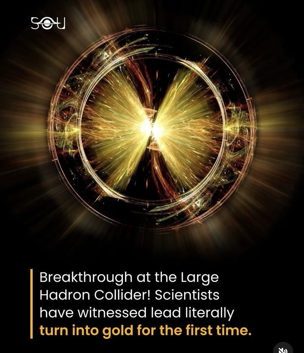 TriptiShukla_'s tweet image. Alchemists Dream comes true ! 

Created Gold from Lead in Swiss Large Hadron Collider ( LHC )
