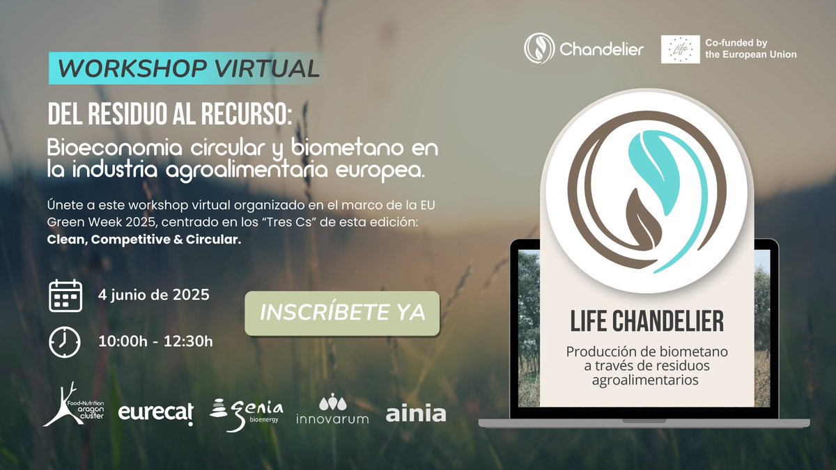 📢 Desde el Clúster de Alimentación de Aragón te invitamos al workshop virtual:

🎯 Del residuo al recurso

🗓 4 de junio | 🕙 10:00–12:30 | 💻 Online

Exploramos la bioeconomía circular y el biometano en la industria agroalimentaria 🌱

👉 forms.office.com/e/DsTSM9hyc7