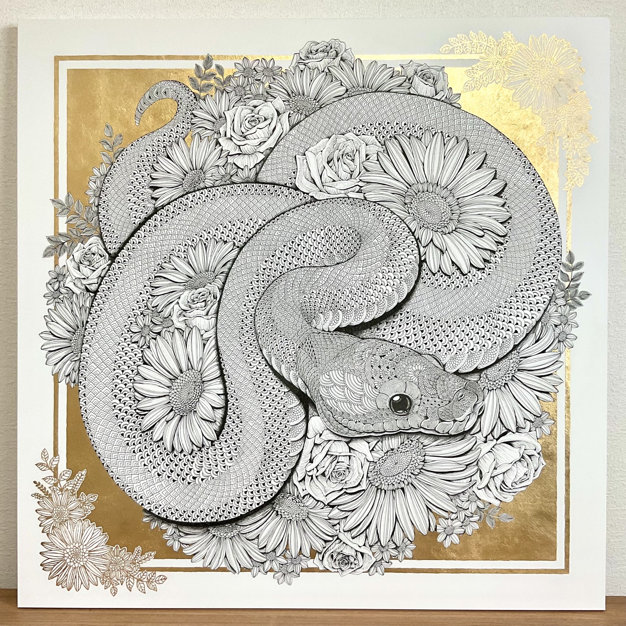 ボールペンアート「林檎」イラスト原画 （かめの絵の通販