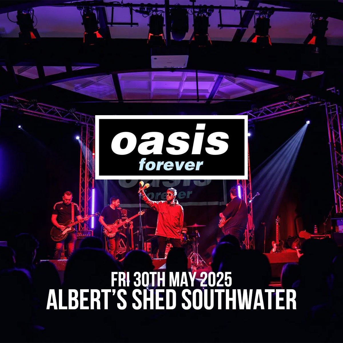 OASIS FOREVER is the ultimate tribute to one of Britain’s most iconic bands. Catch them at Albert's Shed Southwater on Friday 30th May 2025 for just £10 + b/f.
