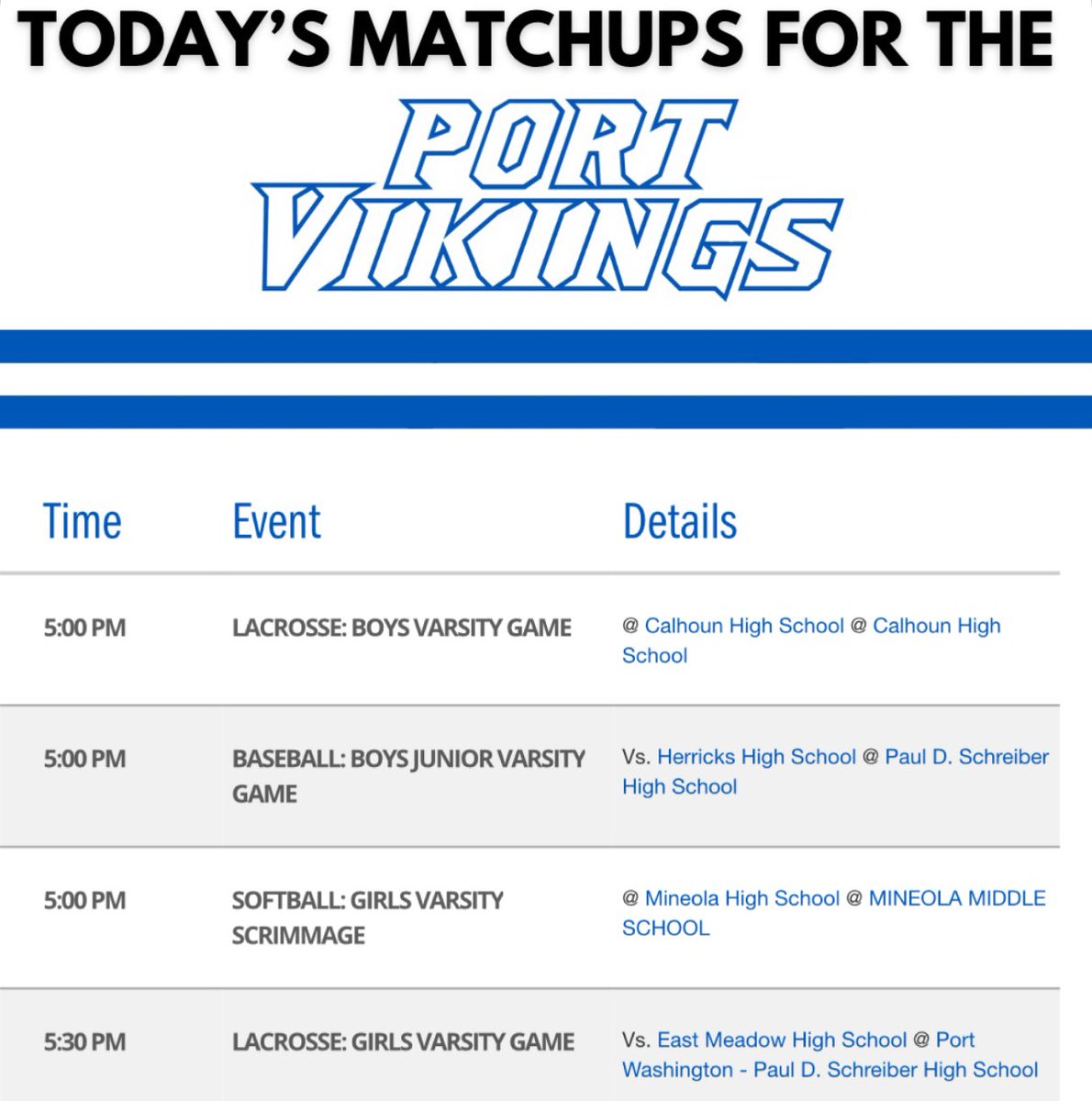 Port Washington Athletics (@portwashad) on Twitter photo 