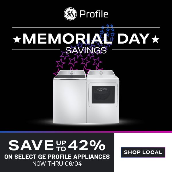 Save up to 42% on select GE Profile appliances during our Memorial Day Sale through 6/4/25. buff.ly/YnckPVN #ApplianceDeals #applianceupgrade