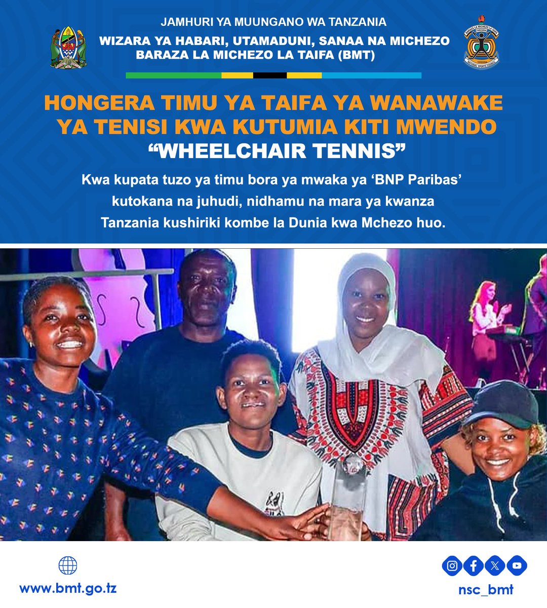 ChezaFoundation's tweet photo. Pongezi kwa mashujaa hawa wametuheshimisha #wheelchairTennis #Tanzania #BNPParibas2025 https://t.co/7cGv15VtUp