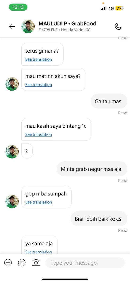 deavianty's tweet photo. @GrabID kesel setengah mati sama driver grab satu ini. Sumpah. Gimana ini min? https://t.co/ubNu3hATpd