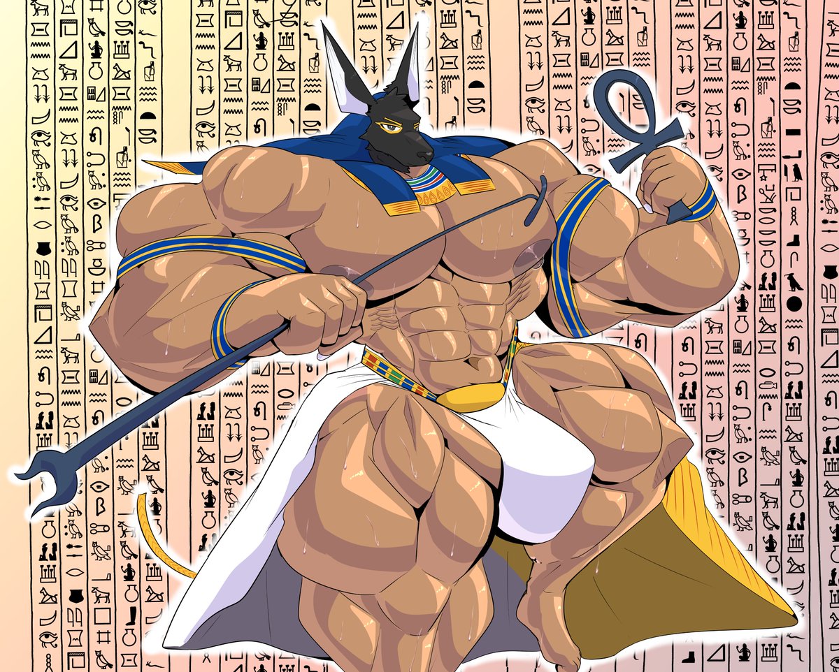 Here is some Anubis sketch that i did for today XD 
He sure does look muscular, wondering how did he get those ahahahah