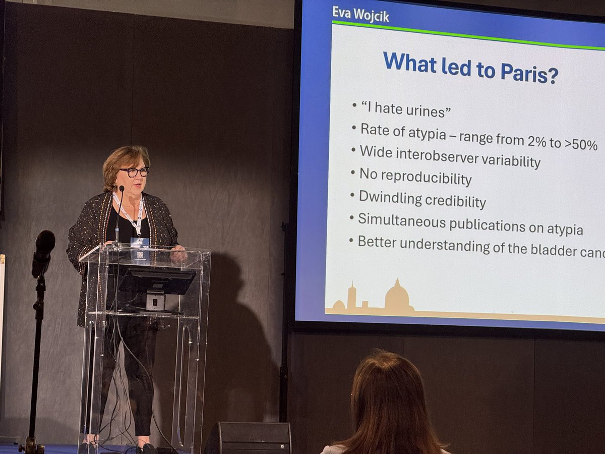 Poonam Vohra MD (@poonamvohra3) on Twitter photo Insightful presentation by Dr. Eva Wojcik at #IACCongress in Florence on what led to the creation of The Paris System for urine cytology.
From “I hate urines” to solving reproducibility & credibility issues — a great success story of urine cytopathology!
#TPS <a href="/eva_wojcik/">Eva Wojcik, MD</a> Insightful presentation by Dr. Eva Wojcik at #IACCongress in Florence on what led to the creation of The Paris System for urine cytology.
From “I hate urines” to solving reproducibility & credibility issues — a great success story of urine cytopathology!
#TPS <a href="/eva_wojcik/">Eva Wojcik, MD</a>