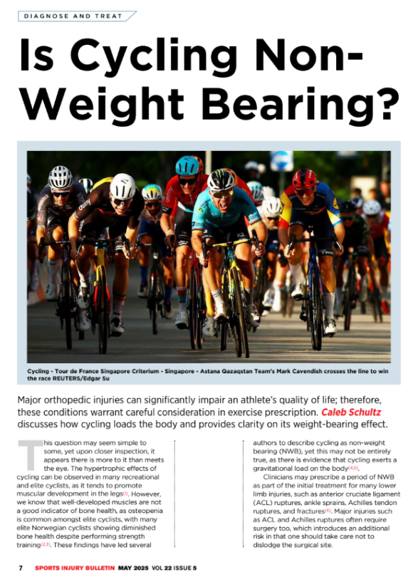 Major orthopedic injuries can significantly impair an athlete’s quality of life; therefore, these conditions warrant careful consideration. Caleb Schultz discusses how cycling loads the body and provides clarity on its WB effect 🚳👀

sportsinjurybulletin.com/improve/tools-…