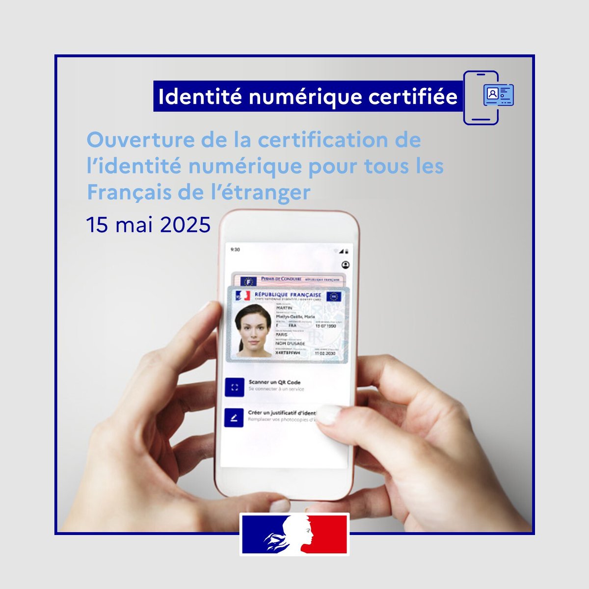 France Consul@ire (@fr_consulaire) on Twitter photo #Modernisation | Lancement aujourd'hui de la certification de l'identité numérique à l'étranger !
✅ Données personnelles protégées
✅ Démarches administratives simplifiées
<a href="/france_identite/">France Identité</a> #Modernisation | Lancement aujourd'hui de la certification de l'identité numérique à l'étranger !
✅ Données personnelles protégées
✅ Démarches administratives simplifiées
<a href="/france_identite/">France Identité</a>